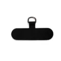 Languette de Téléphone Universelle Patch Anneau Métal Attache Anti-Perte Sangle Clip - Petit Patch Tissu Solidifié / Noir