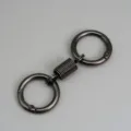 Porte-clés en métal créatif avec anneaux à ressort et connecteur central, élégant et robuste. - Métal canon