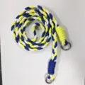 Cordon tressé bleu blanc jaune pour téléphone bandoulière avec anneaux en métal - Jaune Blanc Bleu