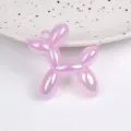 Colorful iridescent balloon dog acrylic charm pendant DIY necklace keychain jewelry accessories - Jelly Purple
