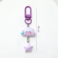 Adorable porte-clés nuage triste violet avec étoile breloque sac pour femmes filles - Nuage Violet