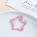 Pink star metal spring buckle keychain jewelry accessory DIY connector ring pendant wholesale. - Five-pointed Star Spring Buckle / Pink