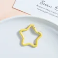 Metal star spring clasp for DIY jewelry making, colorful keychain connecting ring and pendant. - Five-pointed Star Spring Buckle / Yellow