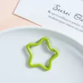 Green star metal spring clasp keychain accessory, DIY craft jewelry finding 1pc. - Five-pointed Star Spring Buckle / Green