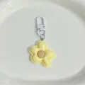 Gros plan detaille d un porte-cles fleur jaune, charmant accessoire de sac a main. - [Jaune] Porte-clés fleur large