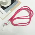 Lunga tracolla per cellulare rosa corda intrecciata crossbody catena telefono accessorio. - Linguetta Bianca / Rosso rosa
