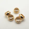 Perles à écraser plaquées or 2mm accessoires de bijoux DIY intercalaires métal 4pcs - 3mm / Or KC