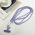 Tracolla per cellulare intrecciata viola cordino per custodia smartphone accessorio - Linguetta Viola / Viola