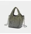 Sac seau élégant en strass pour femmes, sac à main scintillant en cristal avec chaîne métal. - Dégradé Jaune