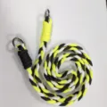 Cordon de téléphone tressé noir blanc jaune lanière bandoulière avec anneaux en métal. - Vert Blanc Noir