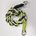 Cordon tressé pour téléphone, lanière bandoulière noir blanc vert citron avec anneaux - Vert Blanc Gris