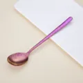 Cuillère en alliage de titane avec superbe motif de cristal de glace. Vaisselle élégante. - Cuillère Coréenne / Cristal Violet