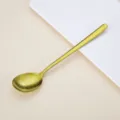 Cuillère en pur titane avec texture unique de pierre de cristal de glace, vaisselle. - Cuillère Coréenne / Cristal Doré