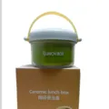 Boîte à lunch en céramique avec poignée et couvercle scellé, contenant isolé pour le bureau. - Vert - boîte à déjeuner en céramique