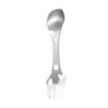 Fourchette cuillère multifonction en acier inoxydable portable pour camping en plein air - Argent