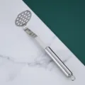 Stainless steel potato masher kitchen tool with ergonomic handle for easy mashing. - 201 Smooth Finish Handle