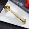 Gold stainless steel coffee scoop and bag sealing clip two in one kitchen measuring spoon - 430 Gold Milk Powder Clips