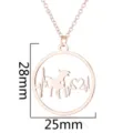 Roségoud hond hartslag ketting hanger geometrisch rond mode sieraden detail view - Stijl 1 / Roségoud