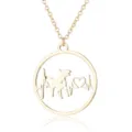 Gouden Hond Hartslag Ketting Geometrische Ronde Hanger Schattige Huisdier Sieraden - Stijl 1 / Goud