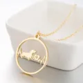 Gouden teckel honden ketting met geometrische ronde hanger hartslag ontwerp voor dames sieraden - Stijl 3 (Teckel) / Goud