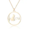 Goudkleurige honden hartslag geometrische ronde hanger ketting minimalistische sleutelbeen sieraden - Stijl 4 / Goud