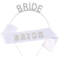 Diadema e Fascia da Sposa Strass Cerchietto Addio al Nubilato Accessori per Matrimonio - Set Sposa / Argento (BRIDE)