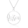 Zilveren hond hartslag ketting geometrische ronde hanger sleutelbeen sieraden - Stijl 1 / Staalkleur