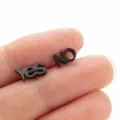 Black yes no letter stud earrings minimalist personalized funny daily wear fashion jewelry - 647 Black (YES/NO)