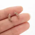 Minimalist stainless steel leaf ear studs, elegant rose gold plant design for daily wear. - 650 Rose Gold (Plant Leaf)