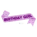 Purple Birthday Girl satin sash with safety pin for party celebrations - Strap Only