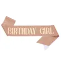 Rose gold glitter birthday girl sash party accessory, stylish fabric party decoration. - One Size / Happy Birthday / Rose Gold