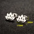 Stainless steel plant lotus shape stud earrings minimalist personalized fashion jewelry - Lotus (654) / Steel