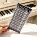 Set de 12 lapices HB con patron de teclado de piano en bolsa transparente para amantes musica. - Piano negro / Kit de Doce Piezas / Negro