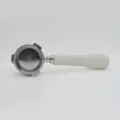 Stainless steel coffee machine portafilter with white handle, 51mm 3-ear replacement part for espresso - 51mm White Handle