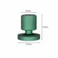 Mini coffee tamper with dual spring constant pressure and storage base in dark green finish. - 51mm Threaded Base / Green