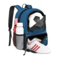 Grote sportrugzak met een afzonderlijk vak voor bal en schoenen voor buitensport en training. - Teal
