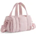 Pink Puffy Nylon Crossbody Bag Lightweight Quilted Tote Top Handle Casual Handbag Women - Pink