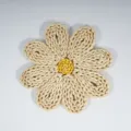 Nordic style straw woven placemat daisy shape table insulation pad home decor 1pc - Corn Husk Mats with Yellow Center (25 cm)