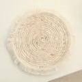 Natural woven placemat round heat resistant table mat bohemian fringe straw dining decor - 20cm Corn Husk Rope Placemat with Tassels