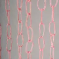 Pink woven paper rope chain curtain detail, handmade hanging partition decor for home interior. - Width 90cm * Length 200cm / Pink Circle Style