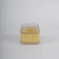 Détail de vase en verre et rotin fait main, bouteille hydroponique rétro en jute. - Style 12