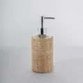 Handcrafted Woven Rattan Glass Bottle Home Decor Nordic Style Decorative Vase Dispenser - Fully Woven Soap Dispensers with Pump