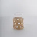 Handmade woven rattan glass vase and cup holder for living room home decor table center - Hollow-Out Toothbrush Cups (7x11 cm)