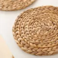 Round woven placemat natural straw table mat heat resistant dining table pad kitchen decor - Diameter 35cm