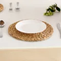 Round woven placemat natural straw table mat heat resistant dining table decor pad - Diameter 30cm