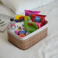 Pastoral style foldable bamboo woven storage box for desktop cosmetics and snacks organizer. - Small (33x23x14cm)