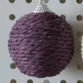 Purple Woven Paper Rope Christmas Ball Ornament with Silver Cap for Tree Decoration - 6cm / Purple