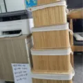 Natural bamboo storage box with lid and rope handles, perfect for home organizing and decluttering. - Set of 5 Storage Boxes