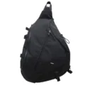 Black teardrop sling bag, stylish crossbody chest pack for outdoor travel and daily casual use. - Black