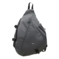 Grey teardrop sling backpack for men and women, casual outdoor sports crossbody chest bag. - Gray